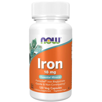 Now - Iron  / Желязо 18 Mg Ferrochel - 120 Капсули