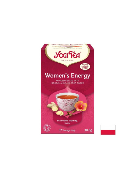 Аюрведичен чай Women’s Energy с хибискус, мента и листа от малина, БИО, 17 пакетчета