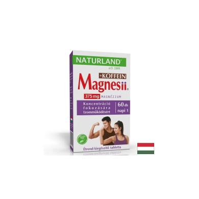 Магнезий 187.5 mg + Кофеин 50 mg – Енергия и мускулен тонус, 60 таблетки