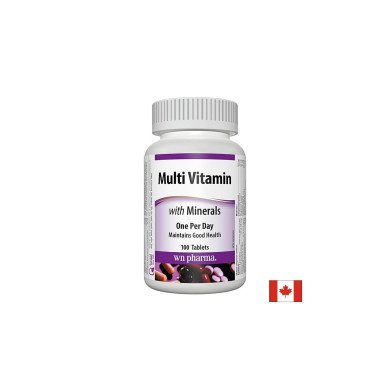 Multi Vitamin with Minerals - Мултивитамини + минерали, 100 таблетки Webber Naturals