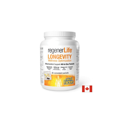 В подкрепа на клетъчното здраве - Rеgener Life™ Longevity, 30 пакетчета Natural Factors