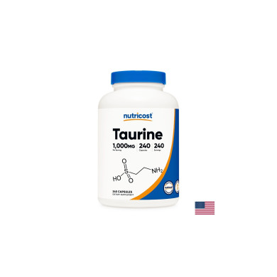 Мускулна функция и издръжливост - Таурин (Taurine), 1000 mg, 240 капсули Nutricost