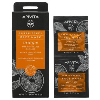 Apivita Express beauty Възвръщаща блясъка маска за лице с портокал 2х8мл