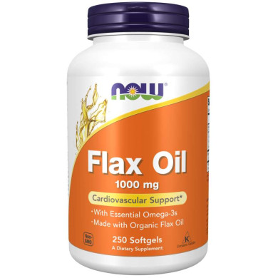 Now - Flax Oil Organic / Ленено Масло 1000 Мг - 250 Дражета