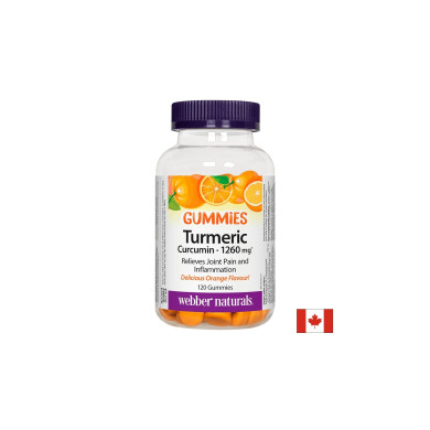 Turmeric Curcumin Gummies / Куркума, 120 желирани таблетки с вкус на портокал Webber Naturals