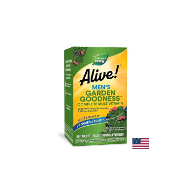 Alive! Garden Goodness™ Men`s Multi-Vitamin/ Алайв! Мултивитамини за мъже х 60 таблетки Nature’s Way