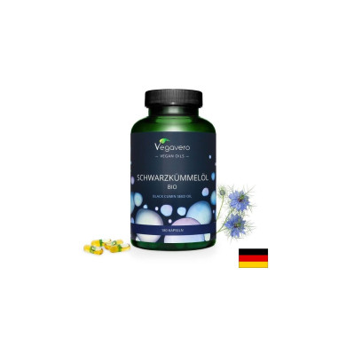 Schwarzkümmelöl Bio/ Черен кимион (масло от семена органик), 180 капсули, 100% Vegan Vegavero