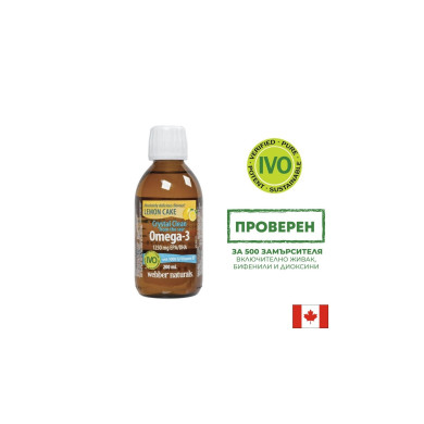 Crystal Clean from the sea® Omega-3 1250 mg (EPA/DHA 750/500) - Омега-3 + витамин D3 1000 IU, 200 ml Webber Naturals