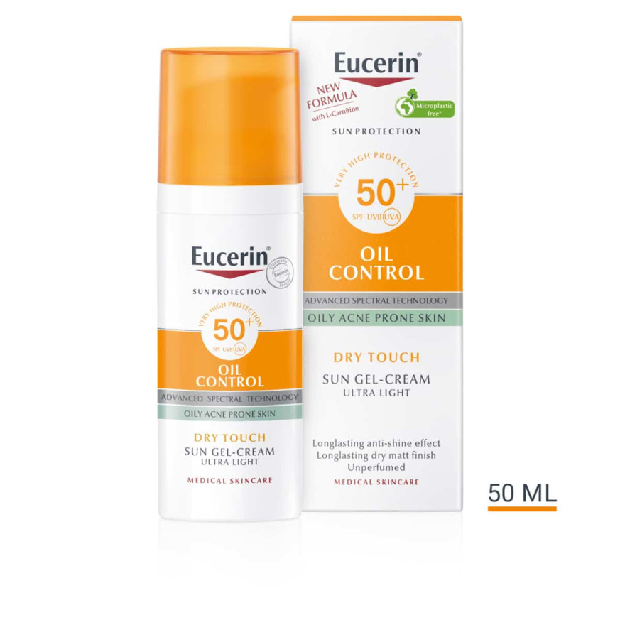 Eucerin Слънцезащитен гел-крем за лице OIL CONTROL SPF 50+ 50мл