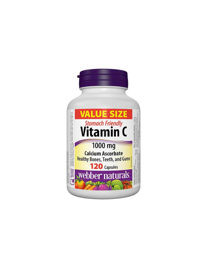 WEBBER Vitamin C Calcium Ascorbate Витамин С (калциев аскорбат) 1000 mg, 120 капсули