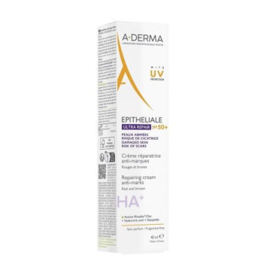 A-Derma Epitheliale Ultra Repair Възстановяващ крем срещу следи с UV защита SPF50+ 40 мл