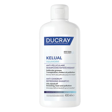 Ducray Kelual Squanorm Шампоан с охлаждащ ефект против мазен пърхот 400 ml
