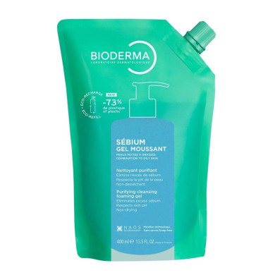 BIODERMA SEBIUM Ежедневен измиващ гел за комбинирана и мазна кожа 400ml еко пълнител