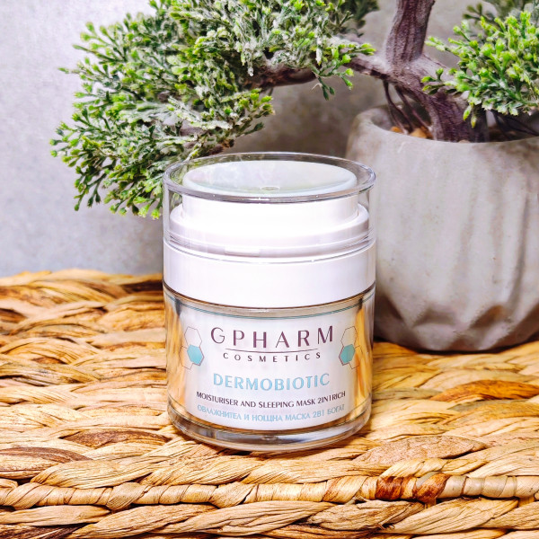 Дермобиотик® овлажнител и нощна маска 2 в 1 богат Gpharm 50 мл
