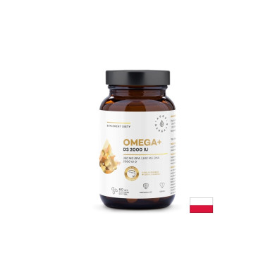 Грижа за мозъка, костите и ставите - Омега-3  1000 mg + Витамин D3 2000 IU, 60 капсули
