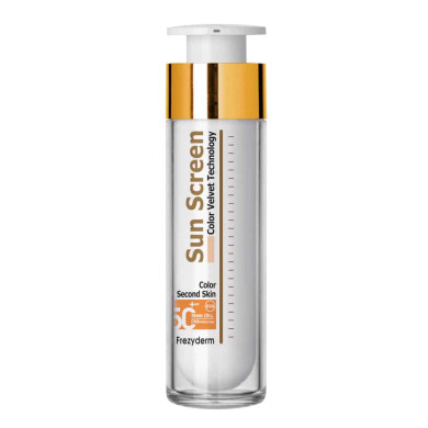 FrezyDerm Sun Screen New Velvet Tech Слънцезащитен крем за лице оцветен SPF50+ 50 мл