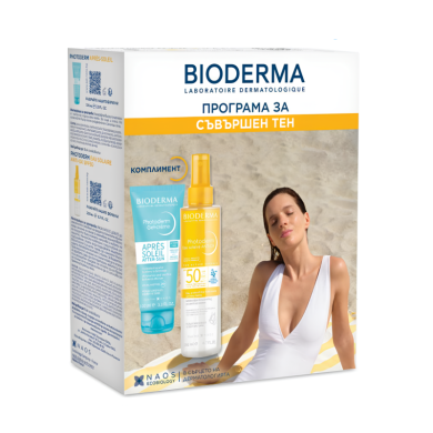 Bioderma Photoderm Anti-Ox Двуфазна слънцезащитна вода SPF50 200 мл + Apres-soleil Гел-крем за след слънце 200 мл