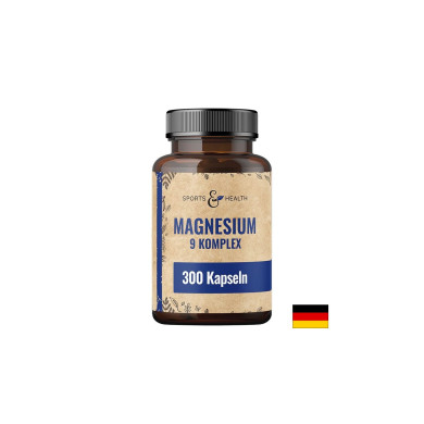 Магнезий 200 mg (комплекс от 9 форми) + B6 и Пантотенова киселина – За мускули, енергия и нервна система, 300 капсули