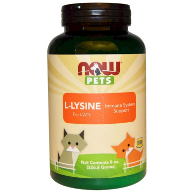 Now Pets - L-Lysine For Cats - 227 Грама