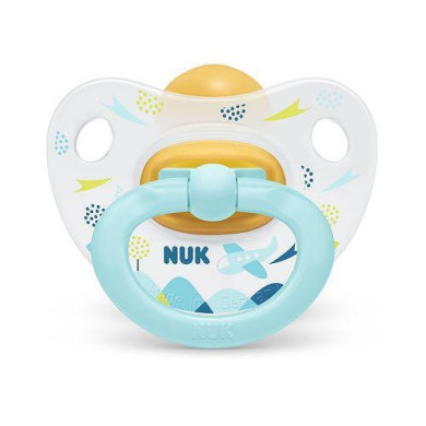 NUK биберон залъгалка каучук 6-18мес. 1бр. Хепи Кидс + кутийка