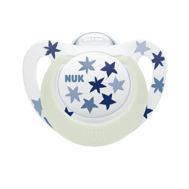 NUK биберон залъгалка силикон 18-36 мес. 1бр. STAR Night + box