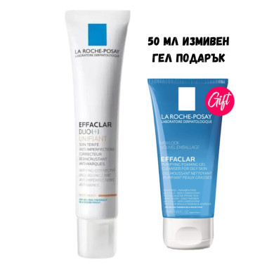La Roche-Posay Effaclar Duo[+] Unifiant Medium Коригираща тонирана грижа за акне 40ml + 50 мл Effaclar измивен гел