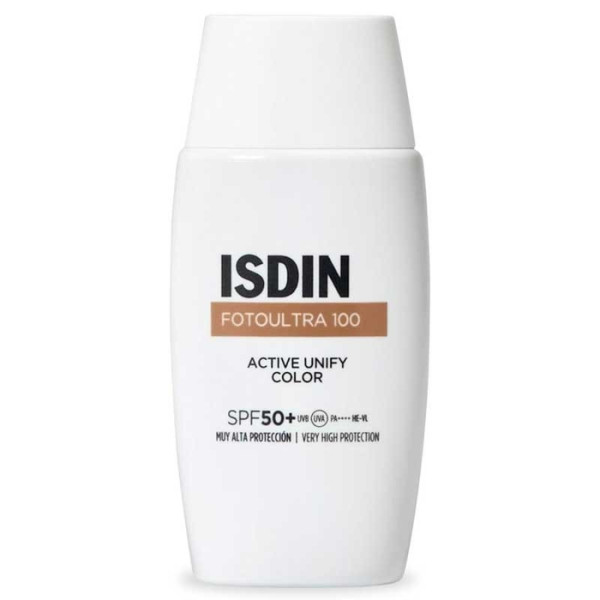 ISDIN Foto Ultra 100  Active Unify COLOR Fusion Fluid SPF 50+ Слънцезащитен флуид за лице с тройно депигментиращо действие 50мл