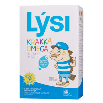 Lysi Омега-3 за деца Mасло от черен дроб на исландска риба треска + витамин D3 Х 60 КАПС.