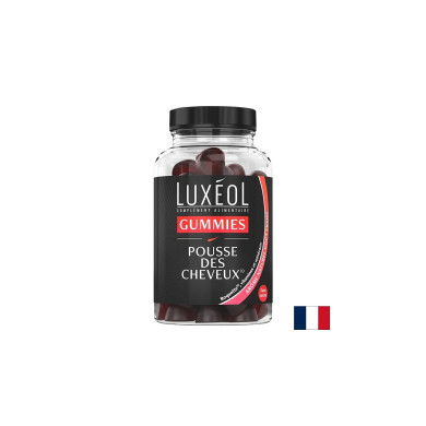 За растеж и сгъстяване на косата - Luxéol формула, 60 желирани таблетки с вкус на ягода