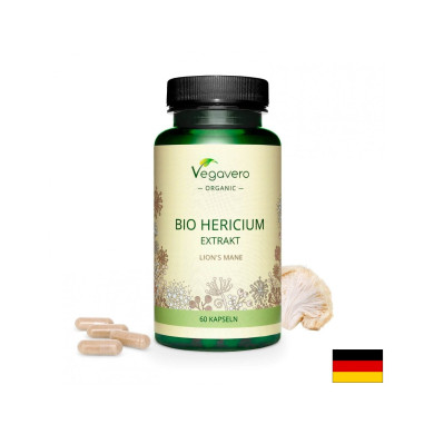 Hericium Bio Extrakt/ Херициум (Лъвска грива) БИО екстракт, 60 капсули, 100 % Vegan Vegavero