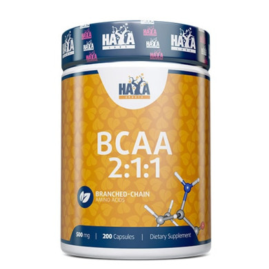 Haya Labs Sports BCAA / Левцин, Изолевцин и Валин 2:1:1 500mg / 200 Caps
