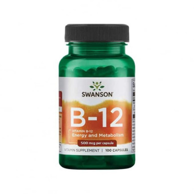 SEWANSON Vitamin B-12 (Cyanocobalamin) 500mcg. / 100 Caps.