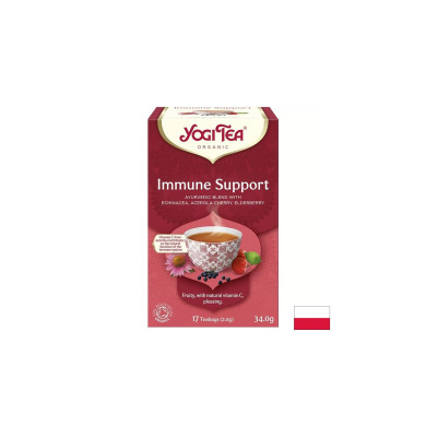 Аюрведичен чай Immune Support с ехинацея, шипка и бъз, БИО, 17 пакетчета