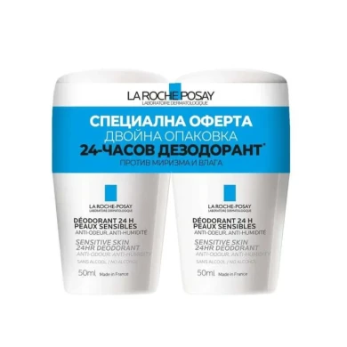 La Roche-Posay Physiologique Дезодорант рол он против миризма и влага 24 часа 2 х 50 мл Комплект