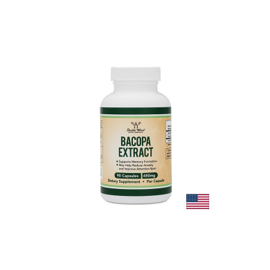 Bacopa extract/ Бакопа мониери, 450 mg, 90 капсули Double Wood