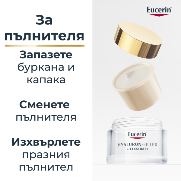 Eucerin® Комплект Hyaluron-Filler Elasticity Дневен крем SPF30 + РЕФИЛ, 2 x 50мл ПРОМО