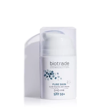 BIOTRADE Pure Skin озаряващ и регенериращ дневен крем с ниацинамид и хиалуронова киселина SPF50+ 50мл