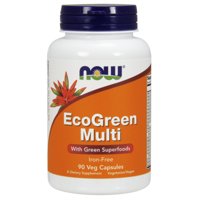 Now - Ecogreen Multi /Зелени храни и витамини - 90 Капсули