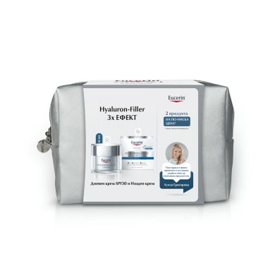 Eucerin Hyaluron-Filler дневен крем всеки тип кожа SPF 30  50 ml + Hyaluron-Filler нощен крем 50 ml Комплект
