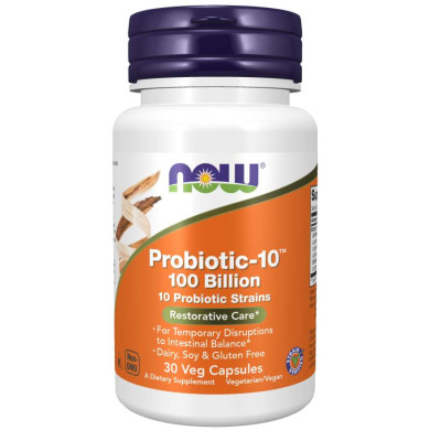 Now - Probiotic-10 - 100 Billion / Пробиотик 10- 100 млрд - 30 Веган Капсули
