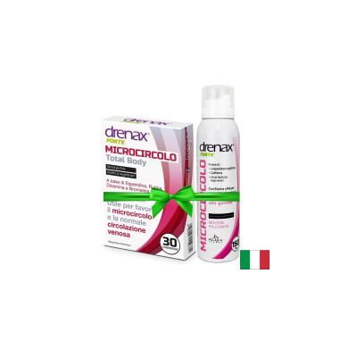 Промо пакет кръвообращение - Drenax® Forte с бодлив залист, 30 таблетки + Спрей-мус срещу умора и тежест в краката, 150 ml