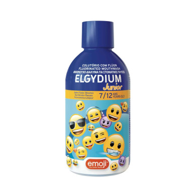 ELGYDIUM Junior Emoji флуоридна вода за уста за деца на възраст от 7 до 12 години - детска вода за уста