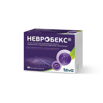 НЕВРОБЕКС таблетки 15 мг / 10 мг / 0.02 мг х 60