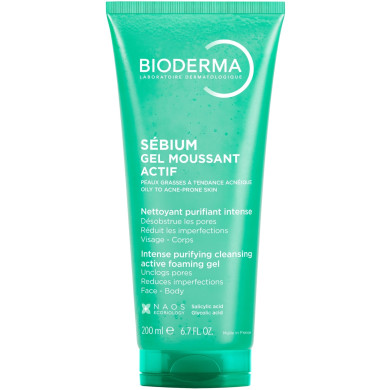 Bioderma Sebium Gel Moussant Actif Активен почистващ пенещ се гел 200ml