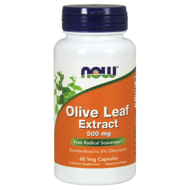 Now - Olive Leaf Extract / Екстракт от Маслинови Листа 500 Мг - 60 Капсули