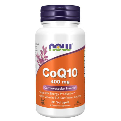 Now - Coq10 / Коензим Кю 10 - 400 Мг - 30 Дражета