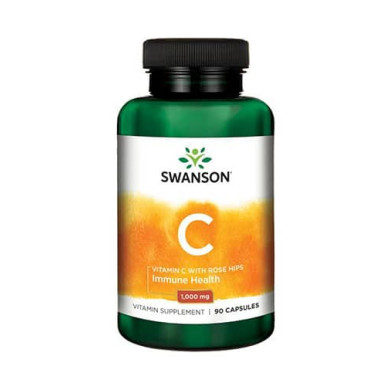 SWANSON Vitamin C with Rose Hips 1000mg. / 90 Caps