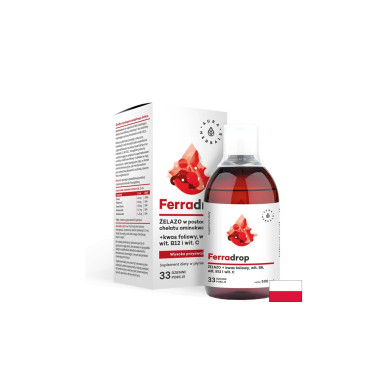 Желязо + фолиева киселина с витамини С, В6, В12, 500 ml Aura Herbals