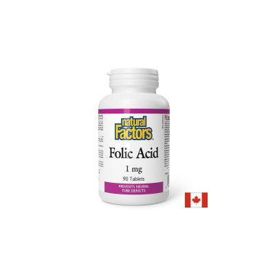 Фолиева киселина (Фолат) 1 mg x 90 таблетки, Natural Factors