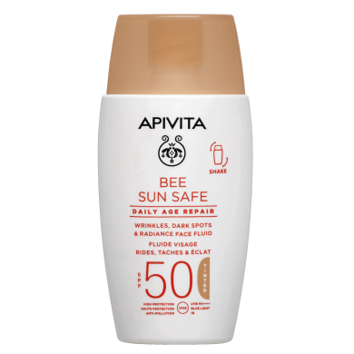 APIVITA BEE SUN SAFE DAILY AGE REPAIR Тониран флуид против стареене SPF50 50ml